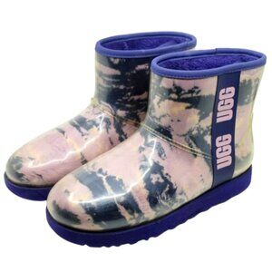 UGG~Classic Clear Mini~Marble Violet Womens Waterproof Boots~SHEARLING SIZE 9
